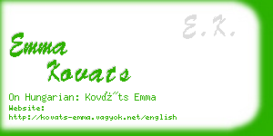 emma kovats business card